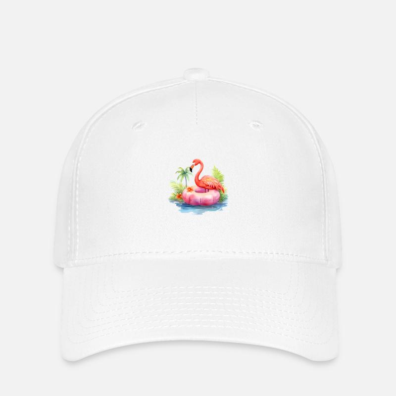 Flamingo in summer - Flexfit Cap - white