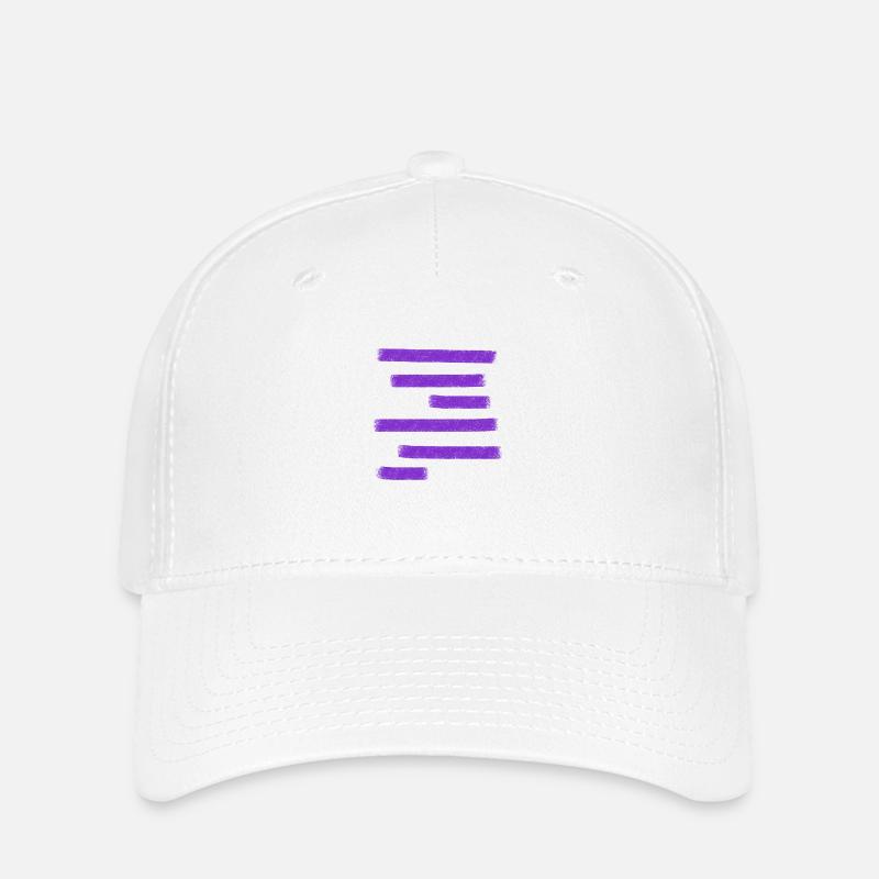 Purple Paint Bars - Flexfit Cap - white