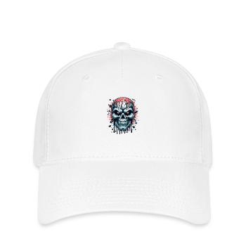 Crâne de sang - Casquette Flexfit - blanc - Devant