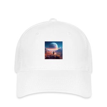 Pluto und sein aufgehender Mond Charon - Flexfit Cap - Weiß - Vorne