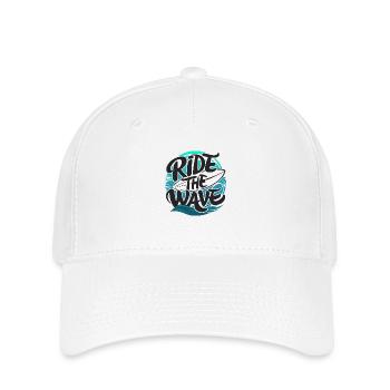 Ride the wave Surfen Surfbrett Sommer Urlaub - Flexfit Cap - Weiß - Vorne