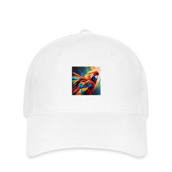 Perroquet coloré 1 - Casquette Flexfit - blanc - Devant