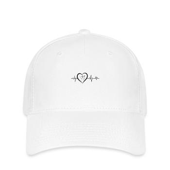 battement de cœur visage féminin - Casquette Flexfit - blanc - Devant