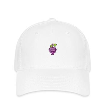 Raisin heureux dans le style de dessin animé violet - Casquette Flexfit - blanc - Devant