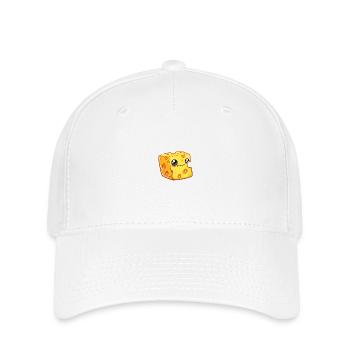 Lachender Käseblock Cartoon Stil - Flexfit Cap - Weiß - Vorne