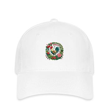 Amoureux du coq - Casquette Flexfit - blanc - Devant