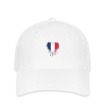 French flag - blue, white, red - Flexfit Cap - white - Front