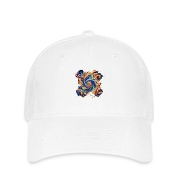 Lebendiger abstrakter Wirbel - Flexfit Cap - Weiß - Vorne
