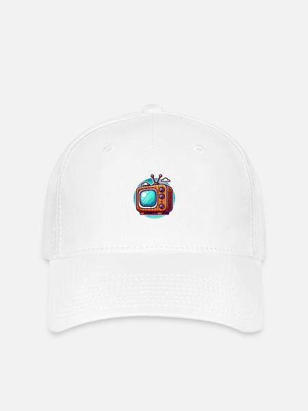 Tv Fernsehen Retro - Flexfit Cap - Weiß