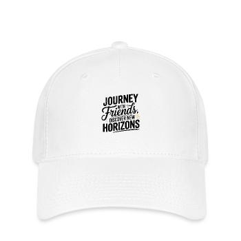 Journey with Friends adevnture texte de la citation de voyage - Casquette Flexfit - blanc - Devant
