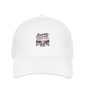 Journey with Friends adevnture texte de la citation de voyage - Casquette Flexfit - blanc - Devant