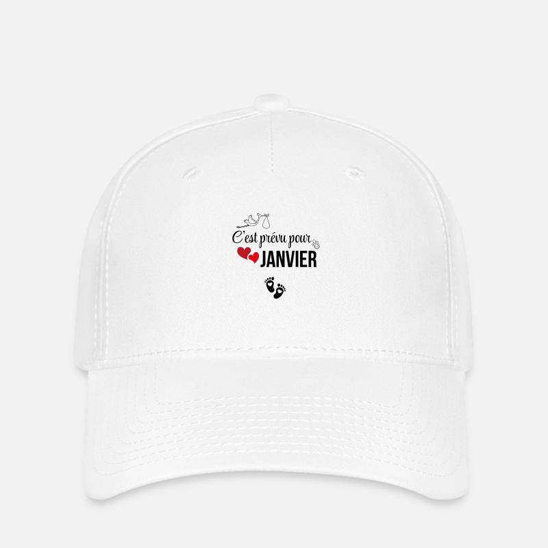 C’est prévu pour janvier - annonce de grossesse - Casquette Flexfit - blanc