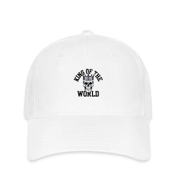 Skull and crossbones with crown King of the World - Flexfit Cap - white - Front