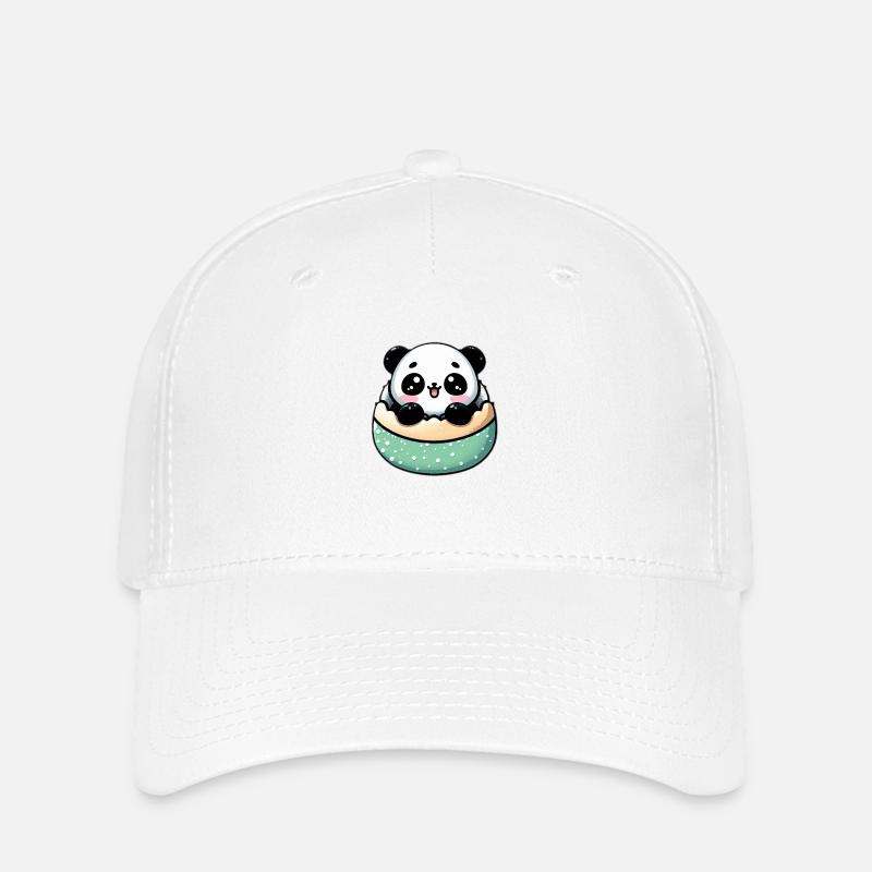 Panda Mochi with Icing Sugar - Flexfit Cap - white