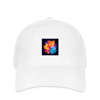 Bunter Wirbel - Flexfit Cap - Weiß - Vorne