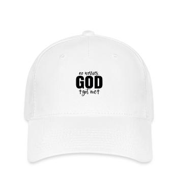 Pas de soucis, Dieu m’a eu - Casquette Flexfit - blanc - Devant