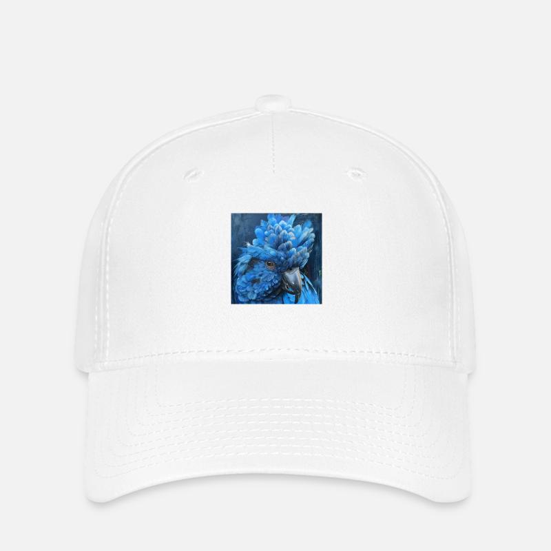 Blauer Hyazinth Papagei Kopf Portrait Südamerika - Flexfit Cap - Weiß