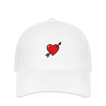 Treffer ins Herz - Flexfit Cap - Weiß - Vorne