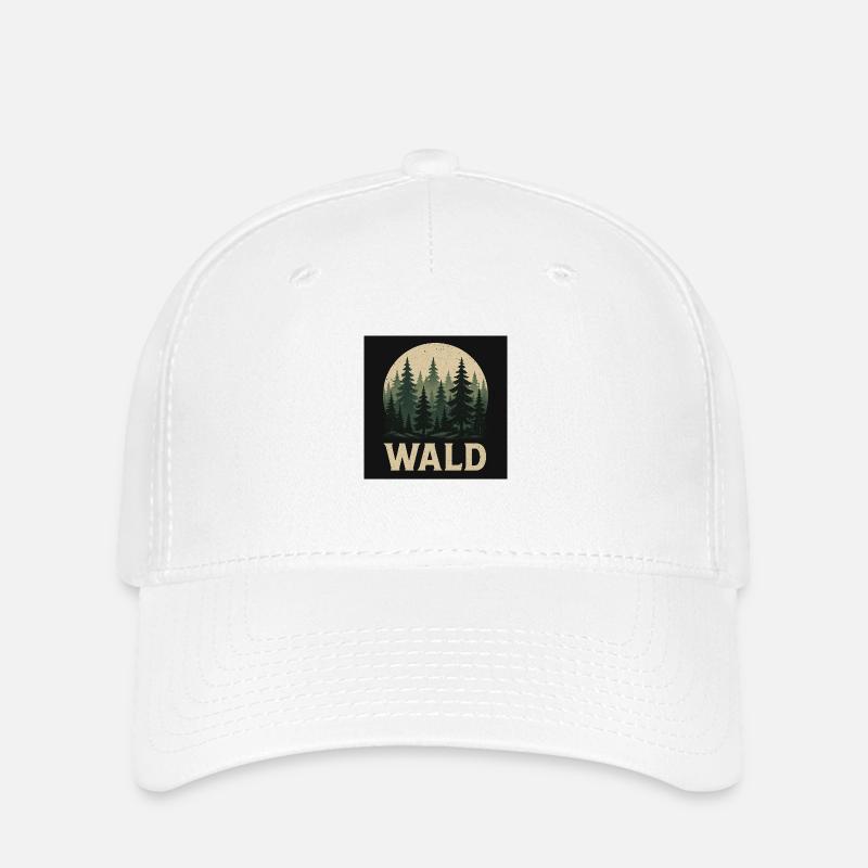 Tannenbäume Wald Design - Flexfit Cap - Weiß
