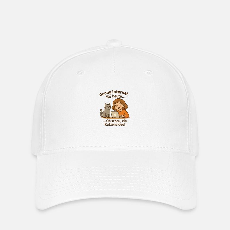 Genug Internet für heute... Oh schau, ein Katzen! - Flexfit Cap - Weiß