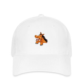 Funny peeking laughing horse - Flexfit Cap - white - Front