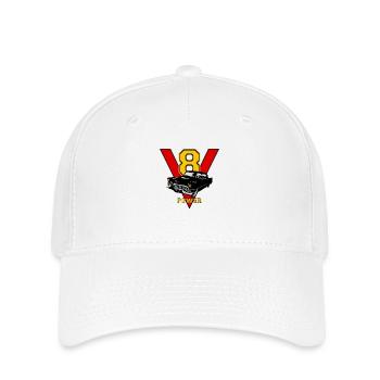 v8 - Casquette Flexfit - blanc - Devant
