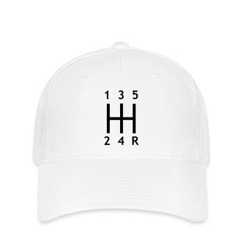 Gangschaltung - Auto - Flexfit Cap - Weiß - Vorne