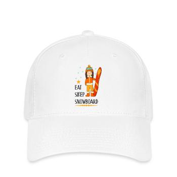 Snowboard - Flexfit Cap - Weiß - Vorne