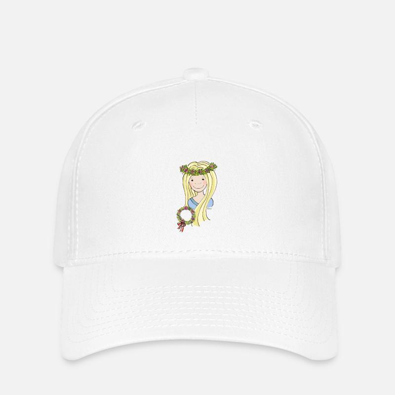 Mittelalter Blumenmädchen blond - Flexfit Cap - Weiß