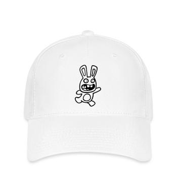 dessin lapin mignon débile style BD cartoon fun - Casquette Flexfit - blanc - Devant