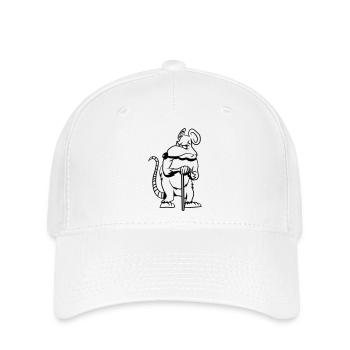 Rat vieux de mauvaise humeur - Casquette Flexfit - blanc - Devant
