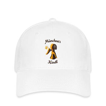 Münchner Kindl mit Masskrug und Bier - Flexfit Cap - Weiß - Vorne