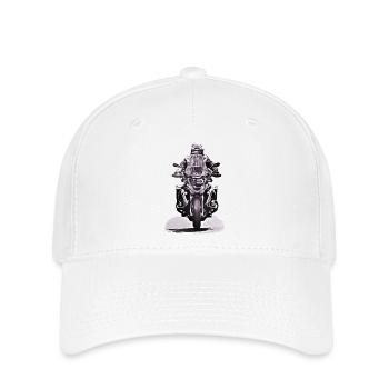 GS Motorradfahrer black - Flexfit Cap - Weiß - Vorne