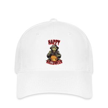 Spooky Halloween Witch with Pumpkin - Flexfit Cap - white - Front