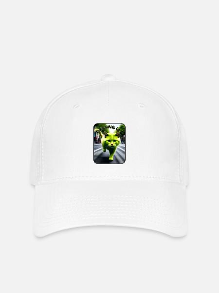 Grüne katze - Flexfit Cap - Weiß