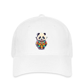 Panda porte-bonheur - Casquette Flexfit - blanc - Devant