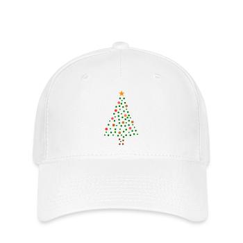 Weihnachtsbaum - Gepunktet - Flexfit Cap - Weiß - Vorne