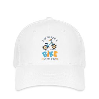 Born to ride a bike with my daddy birth baby - Flexfit Cap - white - Front