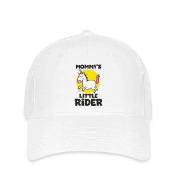 petit cavalier de maman cavalier chevaux bébé - Casquette Flexfit - blanc - Devant