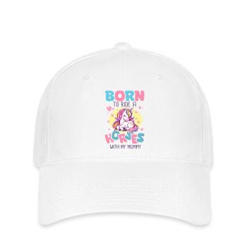 Né pour faire su cheval avec maman bébé cavalière - Casquette Flexfit - blanc - Devant