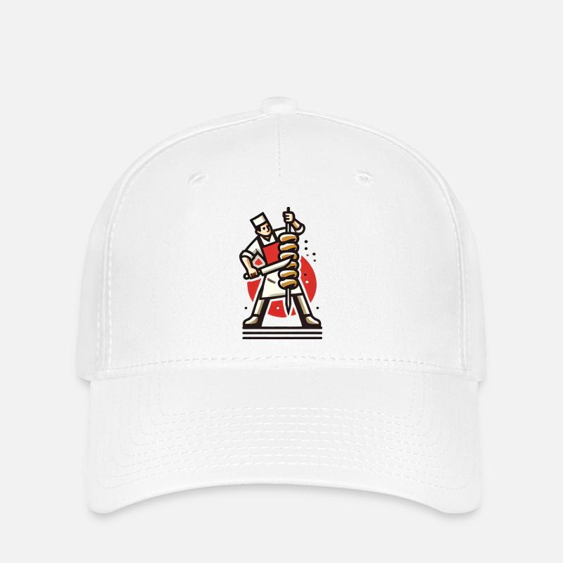 Dönermann Logo Döner Kebab - Casquette Flexfit - blanc