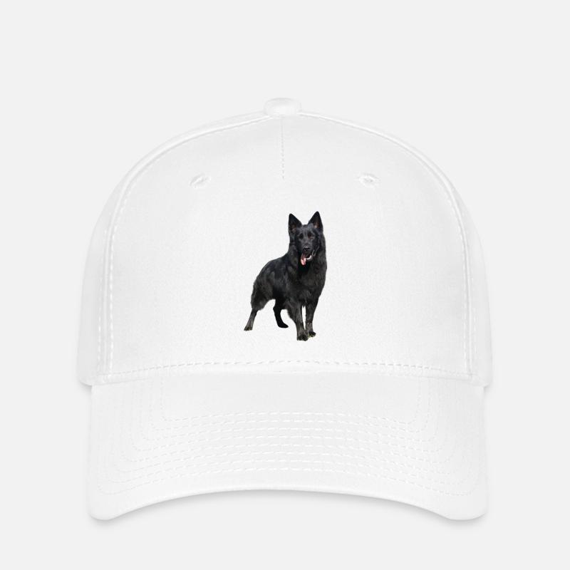 black shepherd dog - Flexfit Cap - white