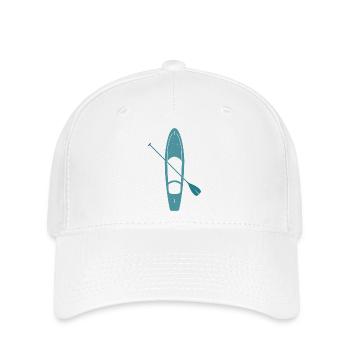 Standup Paddleboard Silhouette - Flexfit Cap - Weiß - Vorne