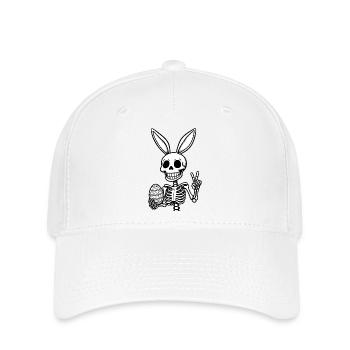 Funny Easter Bunny Skeleton Skull Easter Egg - Flexfit Cap - white - Front