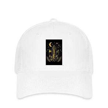 Mystical crystals, moon and stars in neon lights - Flexfit Cap - white - Front