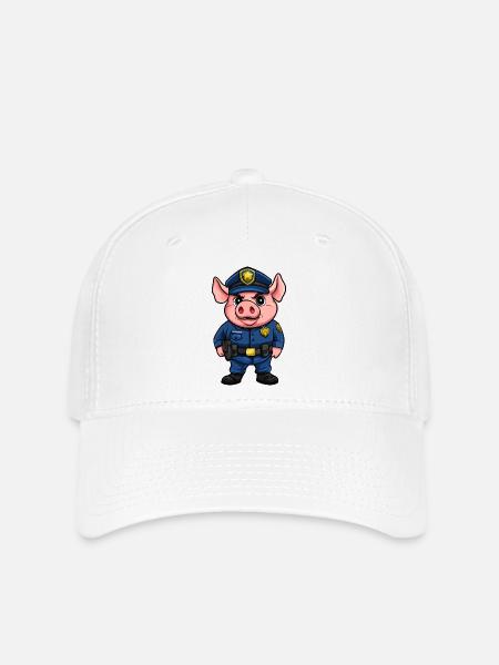 Schweine Polizei - Flexfit Cap - Weiß