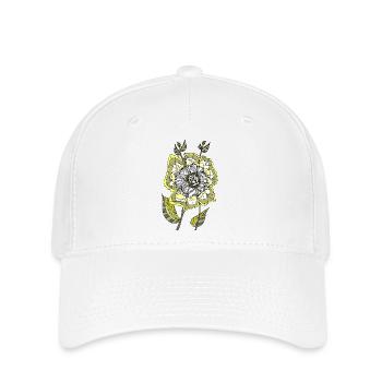 Abstraktes Rosa in Gelb- und Grautönen - Flexfit Cap - Weiß - Vorne