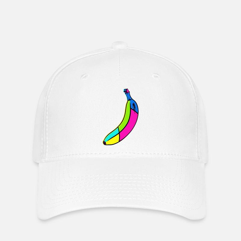 Neon Banane Pop Art Design - Flexfit Cap - Weiß