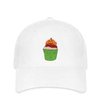 cupcake_citrouille - Casquette Flexfit - blanc - Devant