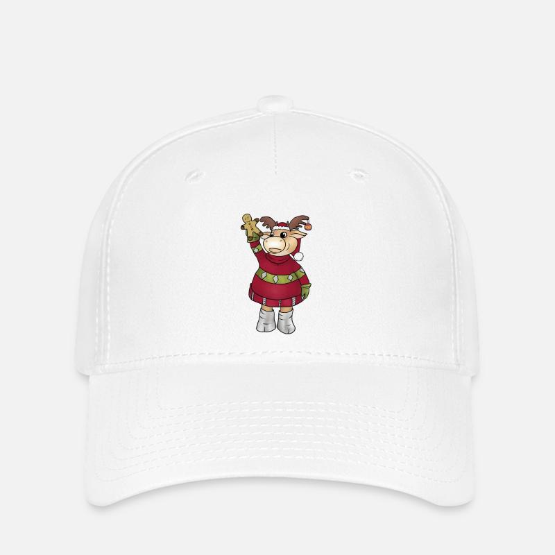 Elch_mit_Lebkuchen - Flexfit Cap - white